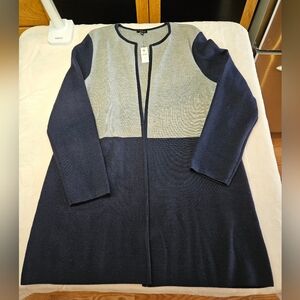 NWT - Talbots | Women's Merino Wool Blend Colorblock Longline Cardigan Size XL